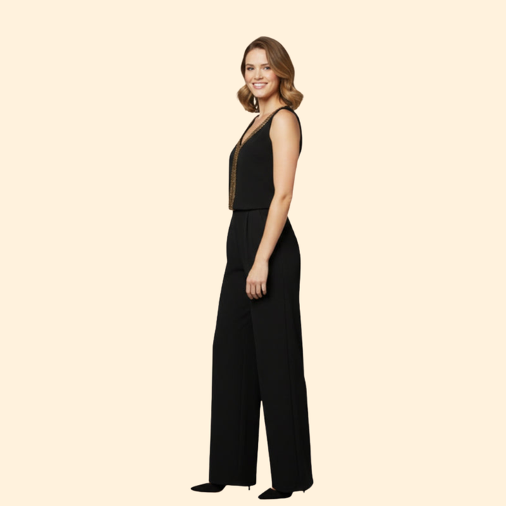 Women's Sparkling Neckline Jumpsuit