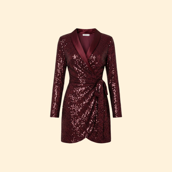 Women's Sparkling Sequin Wrap Dress