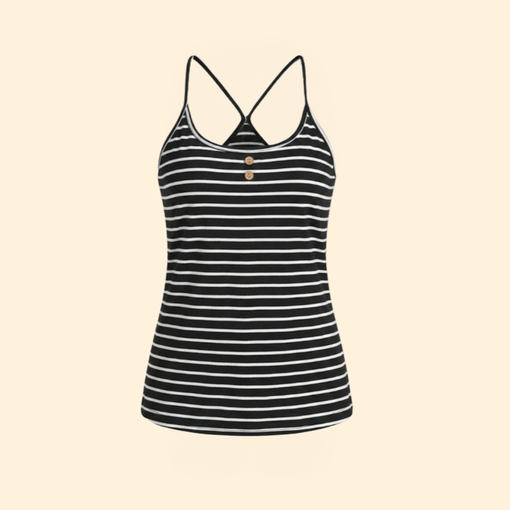 Women’s Striped Button Tank