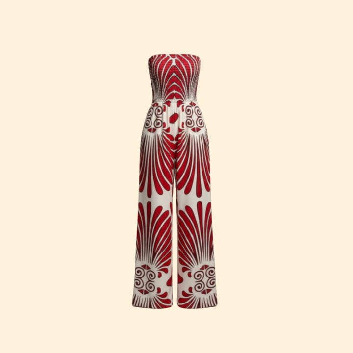 Women's Strapless Printed Jumpsuit