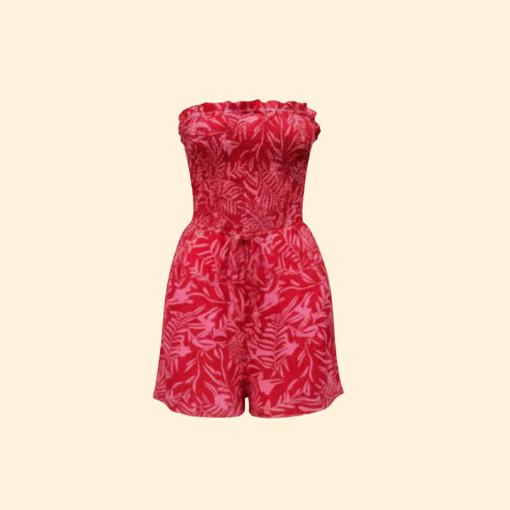 Women's Strapless Printed Jumpsuit