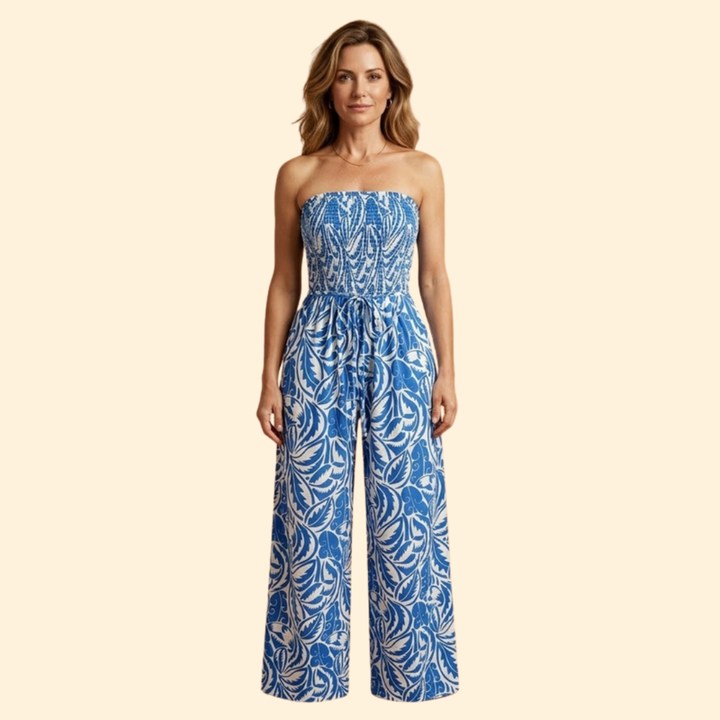 Women's Strapless Printed Jumpsuit
