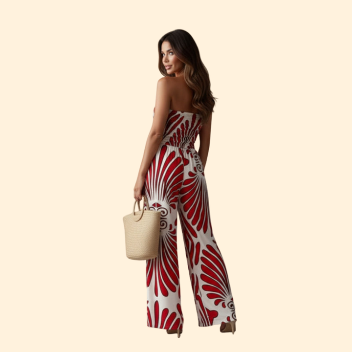 Women's Strapless Printed Jumpsuit