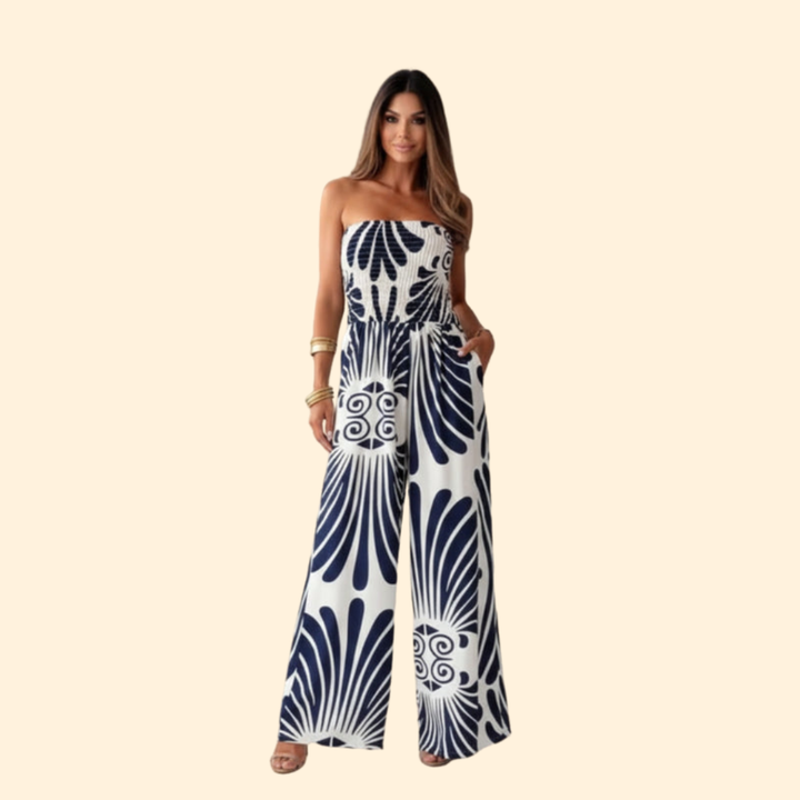 Women's Strapless Printed Jumpsuit