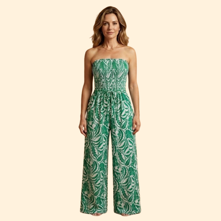 Women's Strapless Printed Jumpsuit