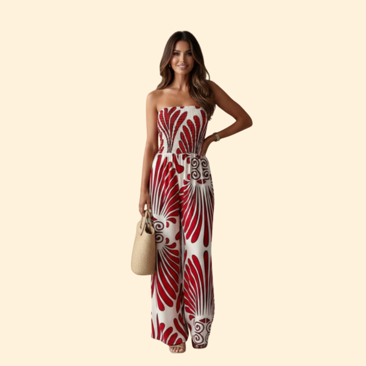 Women's Strapless Printed Jumpsuit