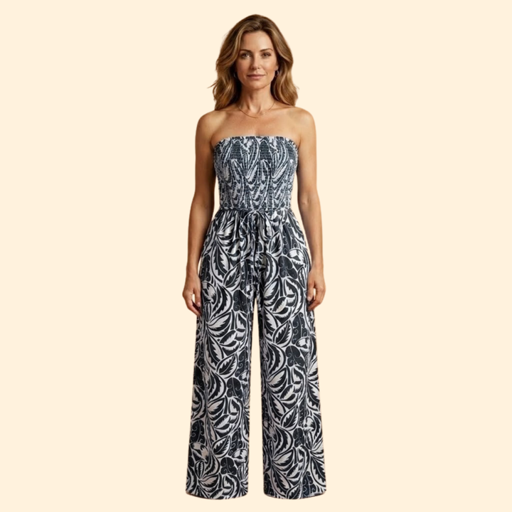 Women's Strapless Printed Jumpsuit