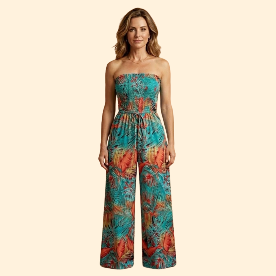 Women's Strapless Printed Jumpsuit
