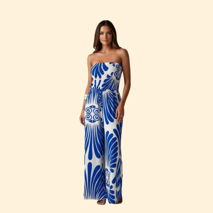Women's Strapless Printed Jumpsuit