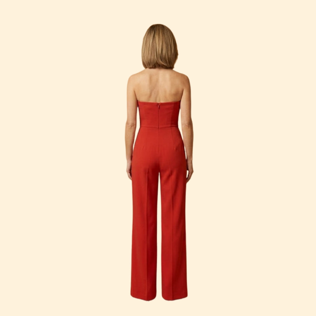 Women's Strapless V-Neck Jumpsuit