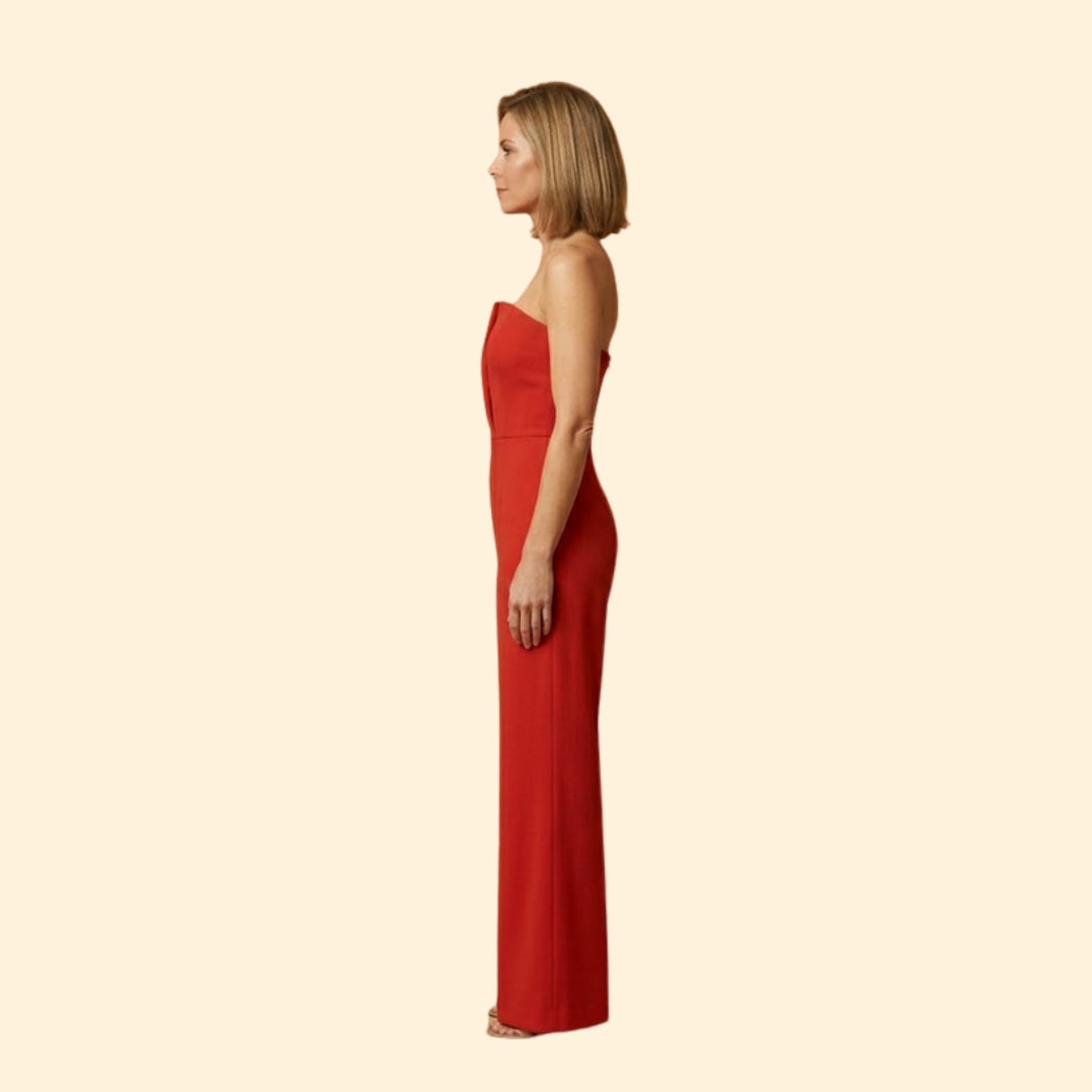 Women's Strapless V-Neck Jumpsuit