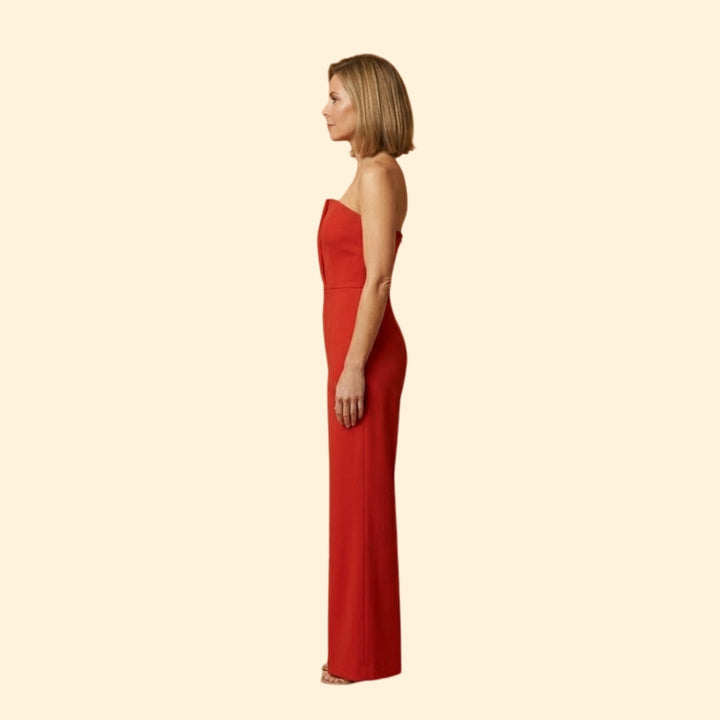 Women's Strapless V-Neck Jumpsuit