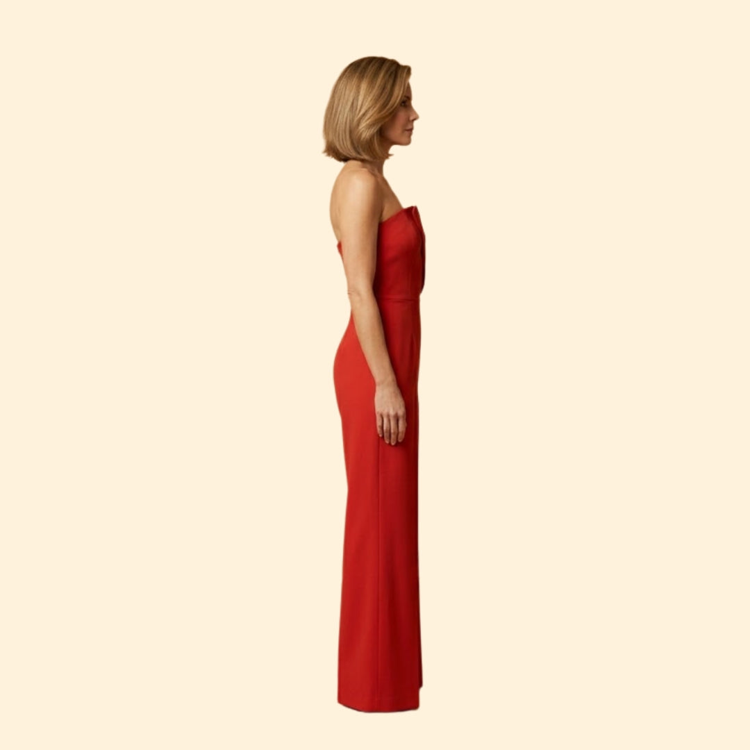 Women's Strapless V-Neck Jumpsuit