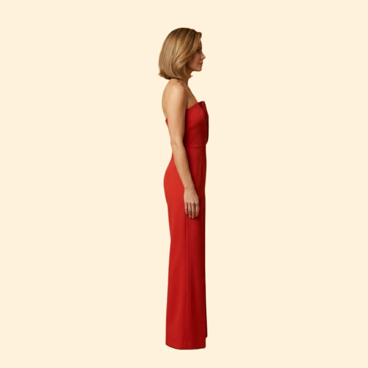 Women's Strapless V-Neck Jumpsuit