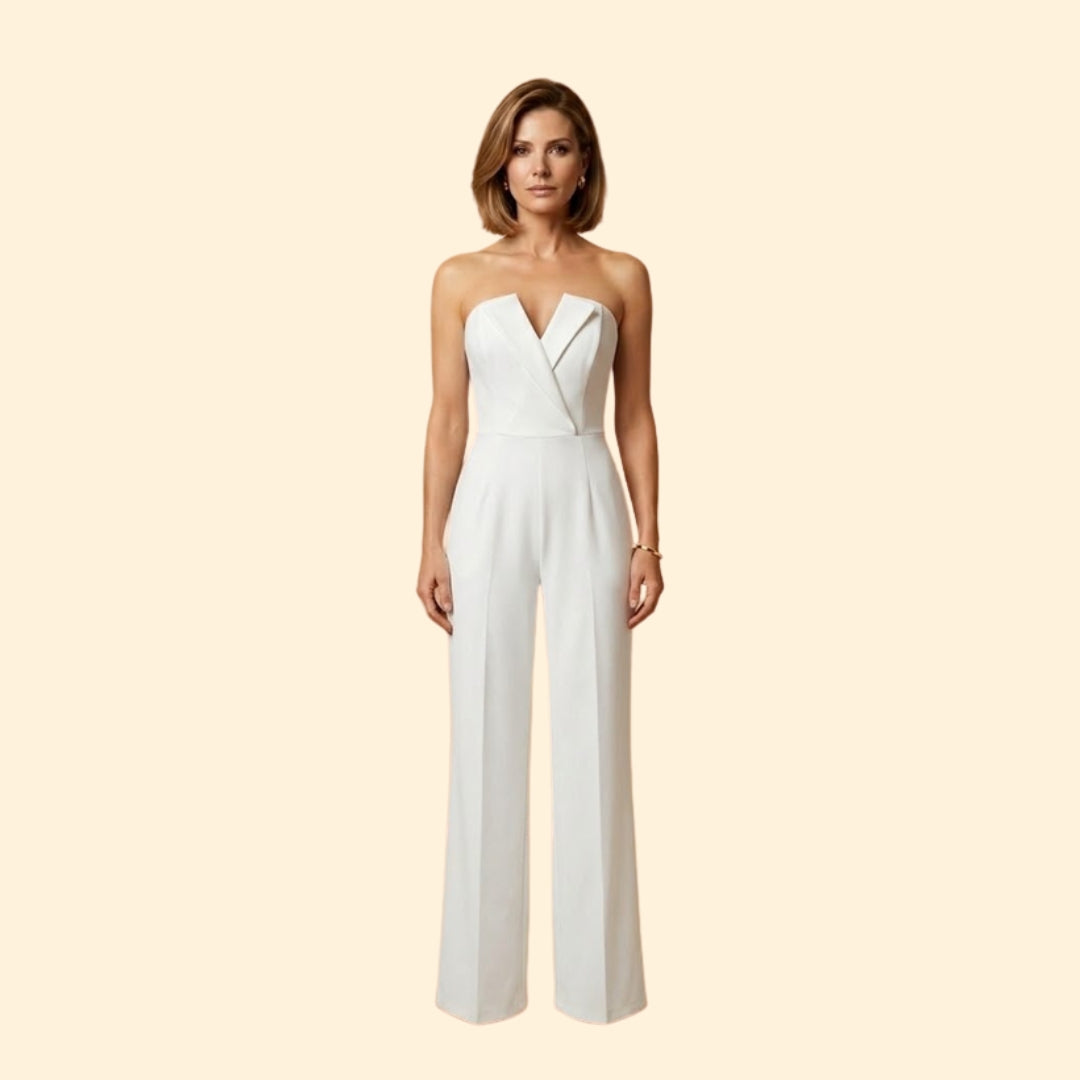 Women's Strapless V-Neck Jumpsuit