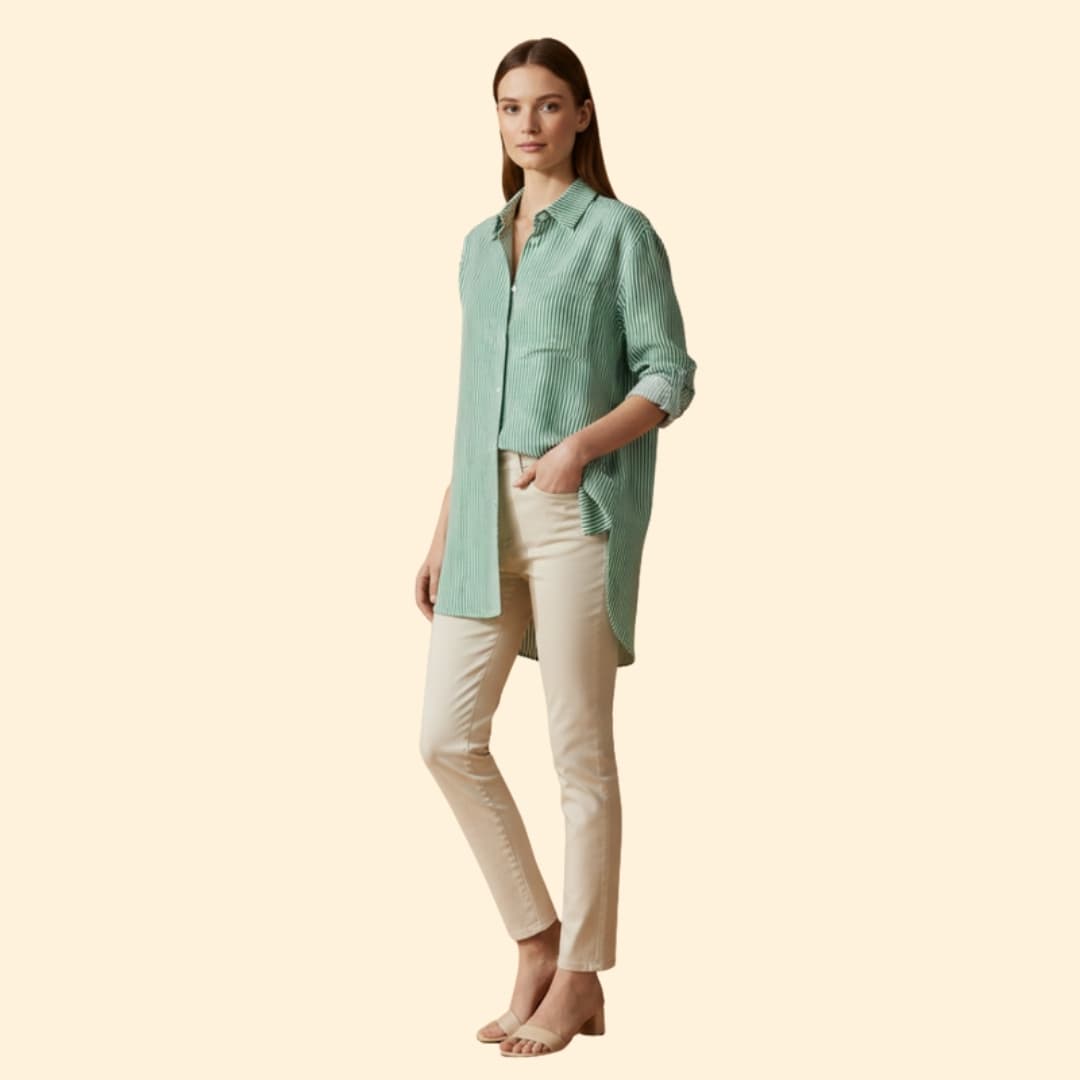 Women's Striped Button-Down Shirt