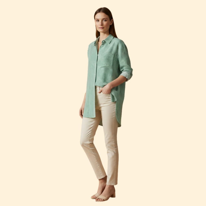 Women's Striped Button-Down Shirt