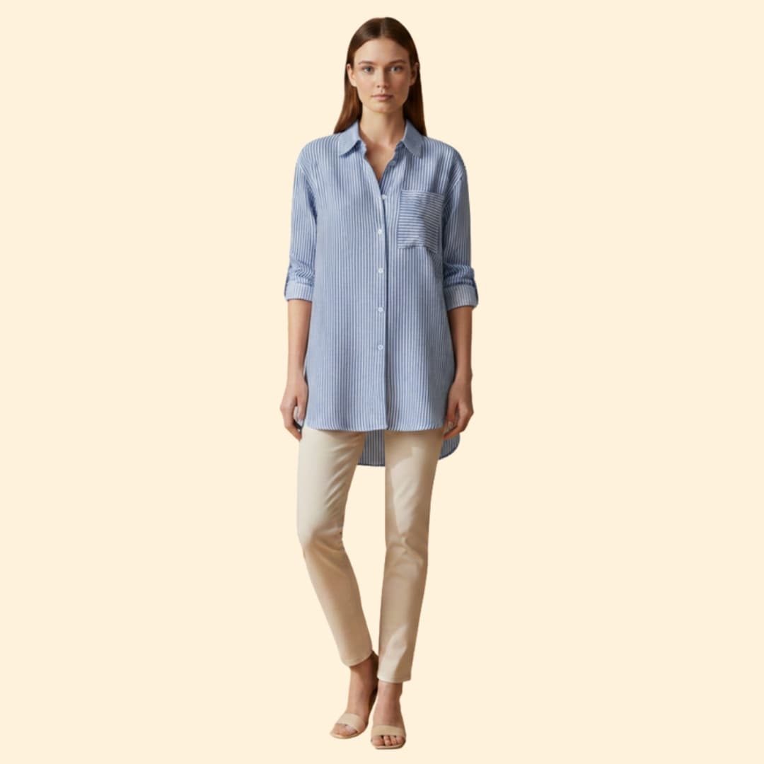Women's Striped Button-Down Shirt