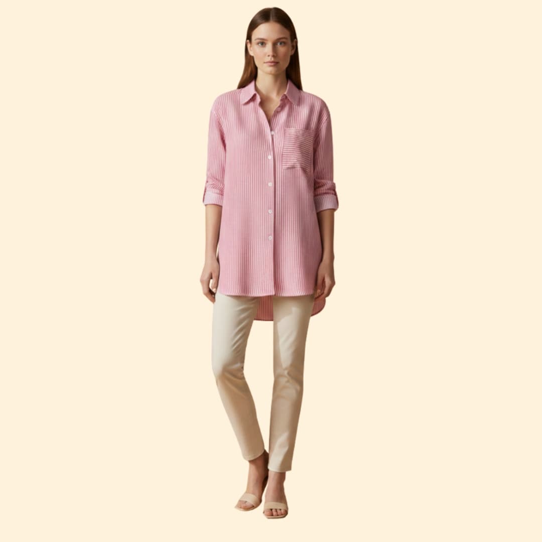 Women's Striped Button-Down Shirt