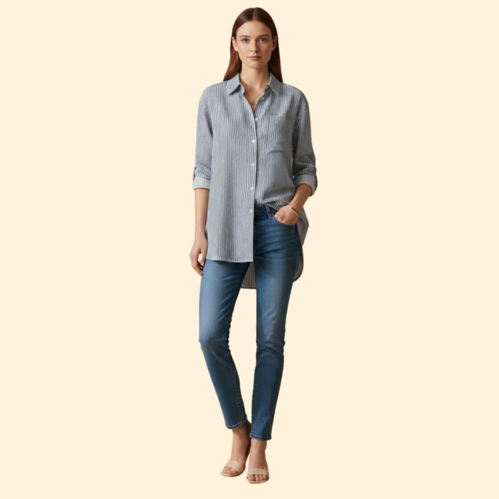 Women's Striped Button-Down Shirt