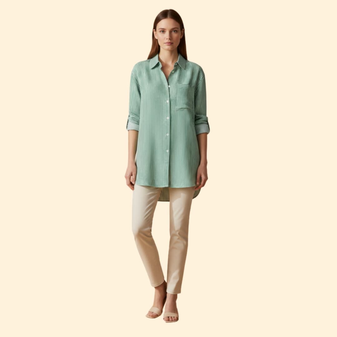 Women's Striped Button-Down Shirt