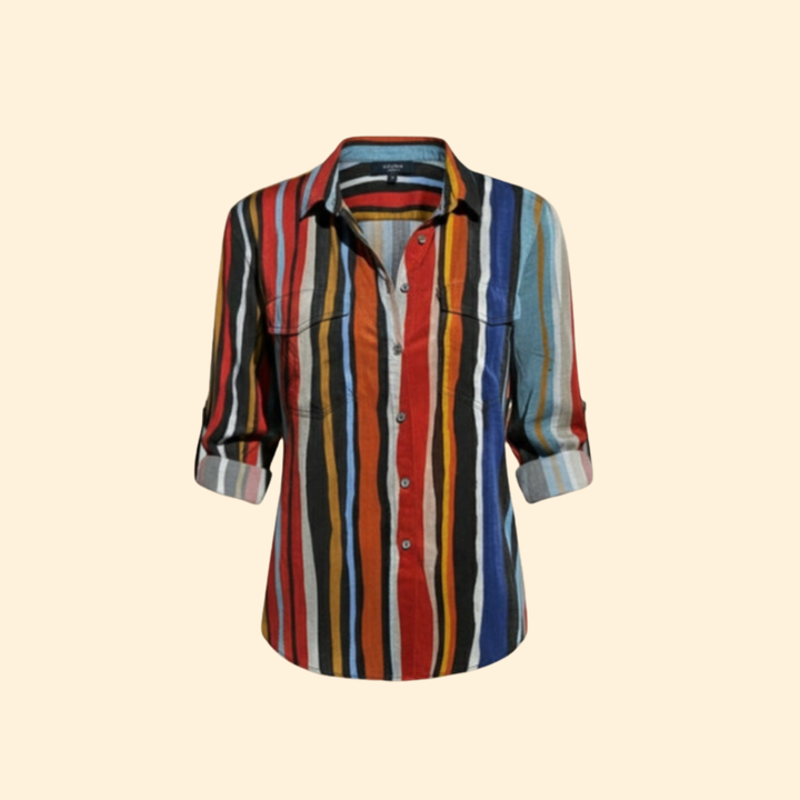 Women's Striped Button-Up Shirt