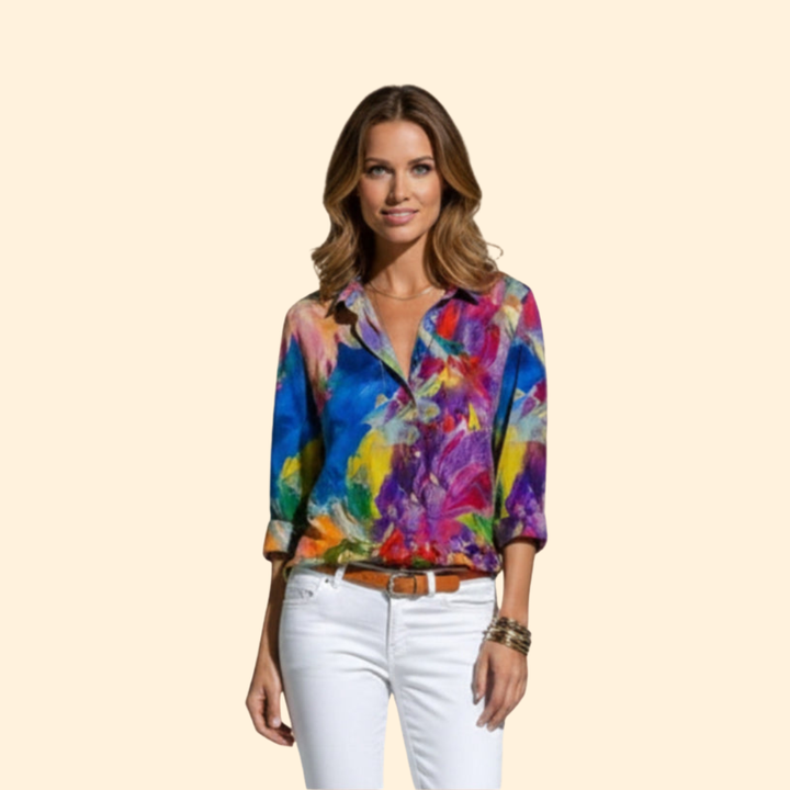 Women's Striped Button-Up Shirt