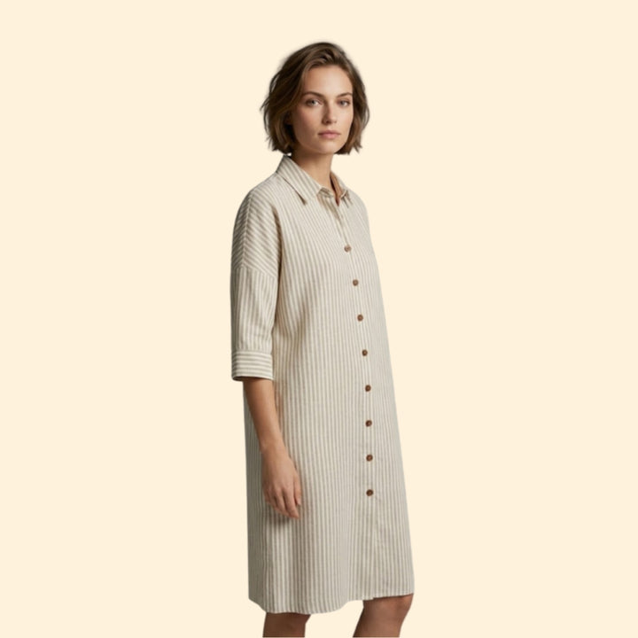 Women’s Striped Button Shirt Dress