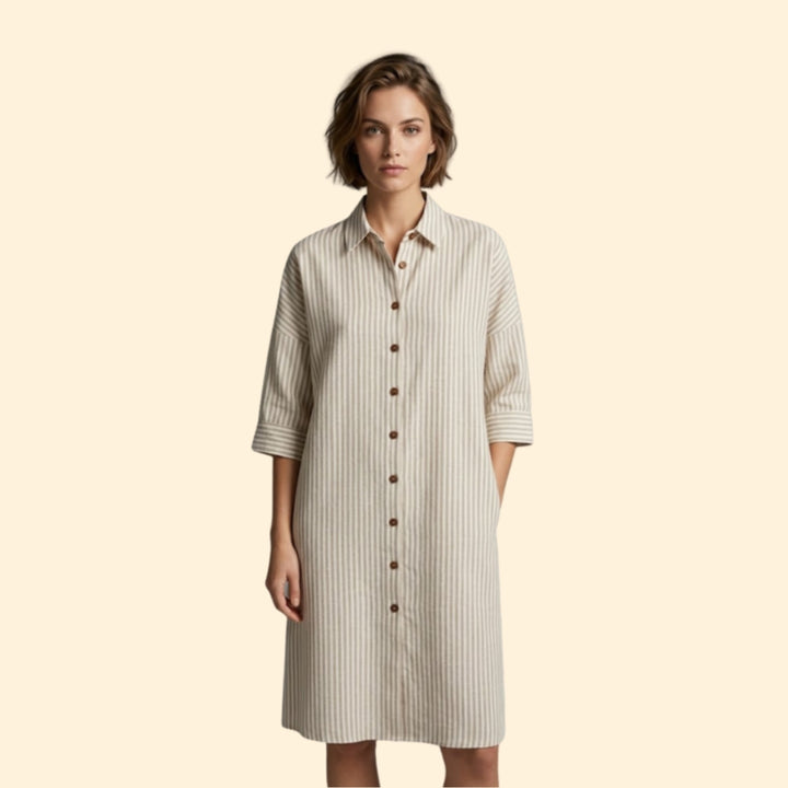Women’s Striped Button Shirt Dress