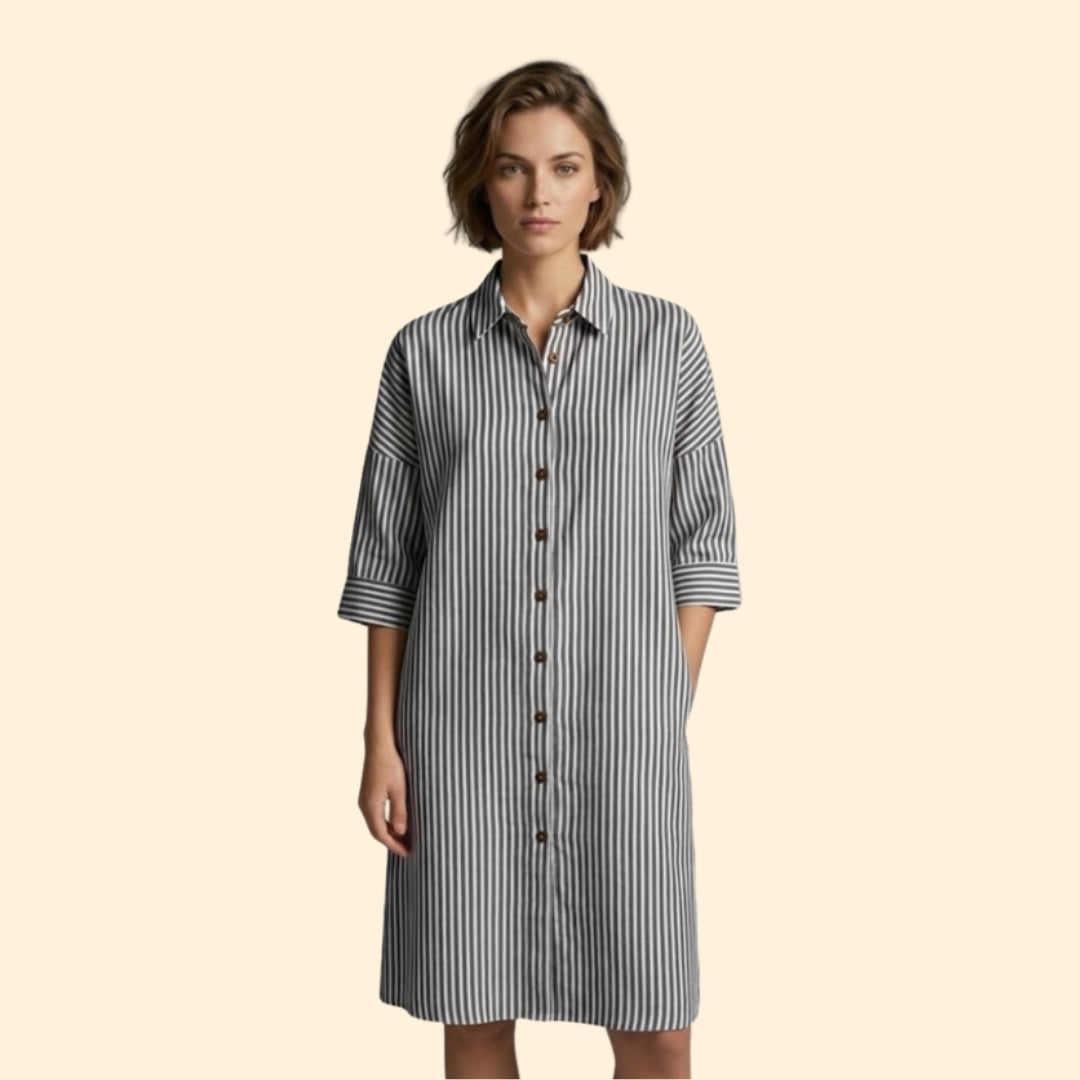 Women’s Striped Button Shirt Dress