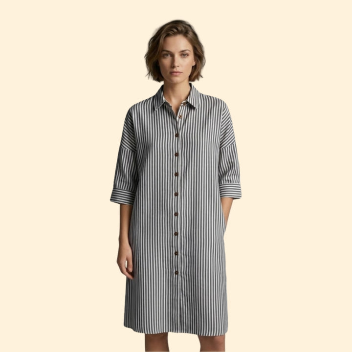 Women’s Striped Button Shirt Dress