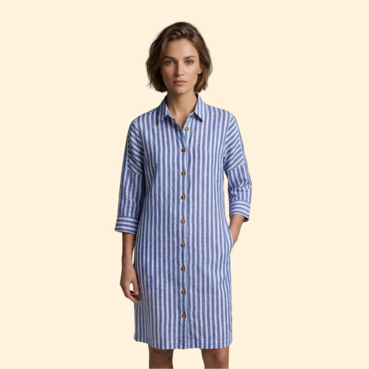Women’s Striped Button Shirt Dress