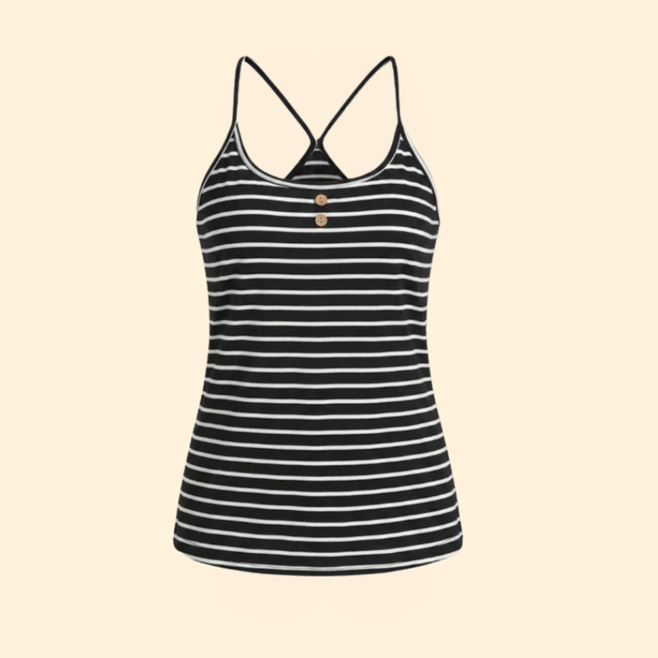 Women’s Striped Button Tank