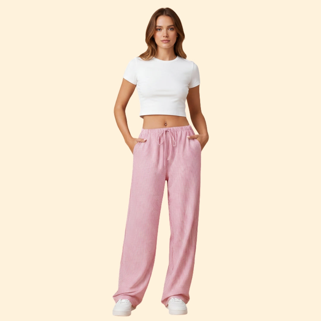 Women's Striped Casual Trousers