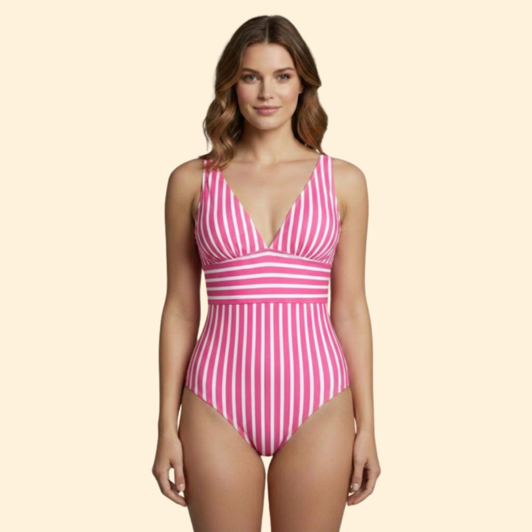 Women's Striped Halter Swimsuit
