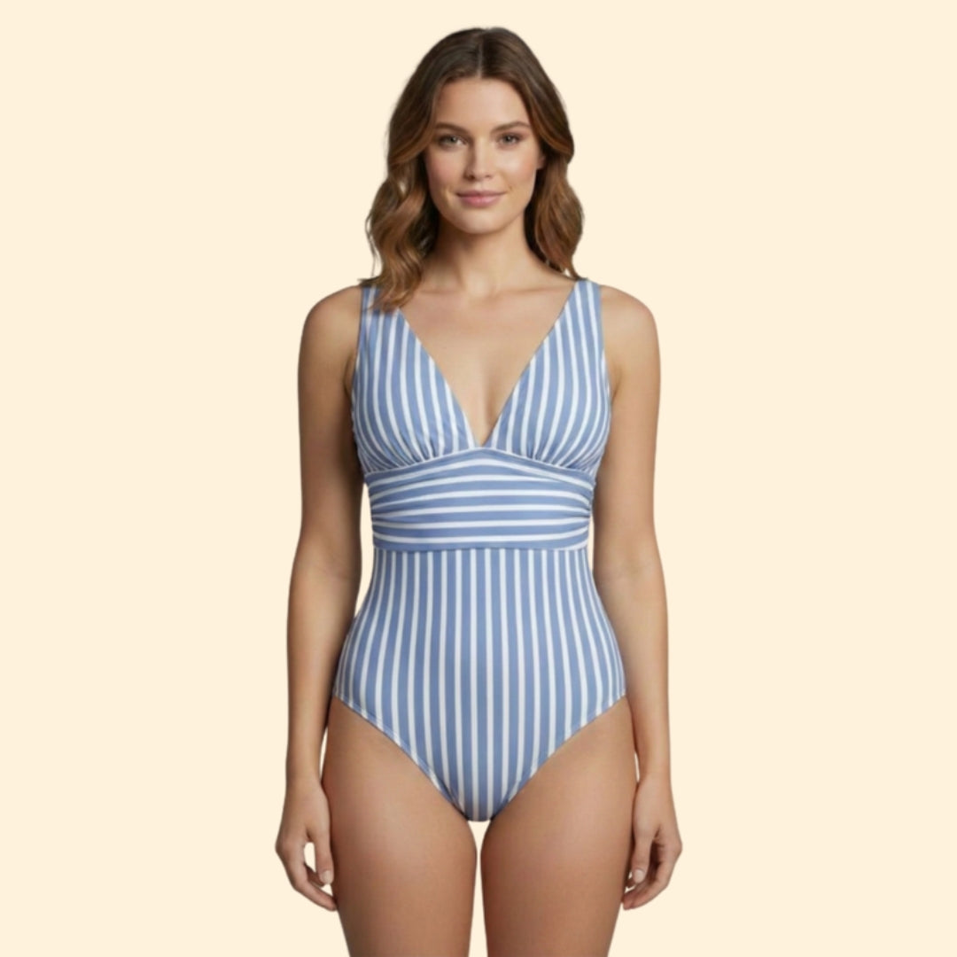 Women's Striped Halter Swimsuit