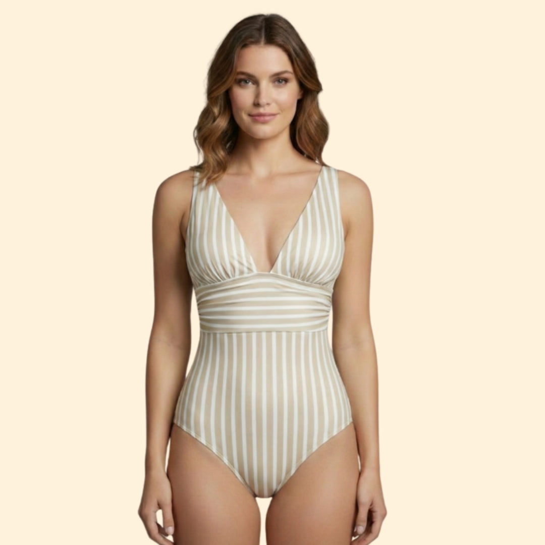 Women's Striped Halter Swimsuit