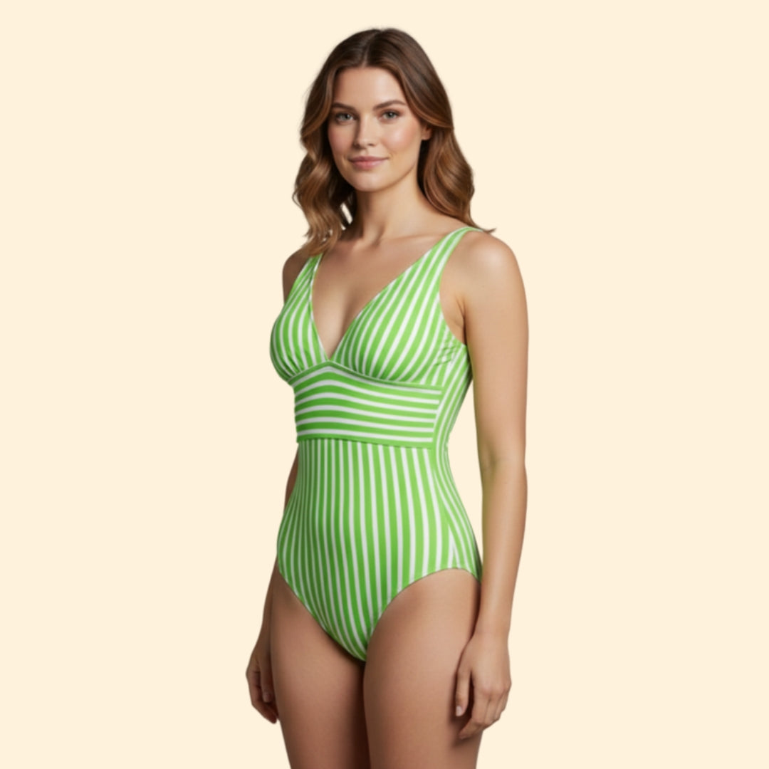 Women's Striped Halter Swimsuit