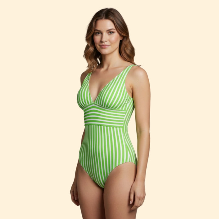 Women's Striped Halter Swimsuit