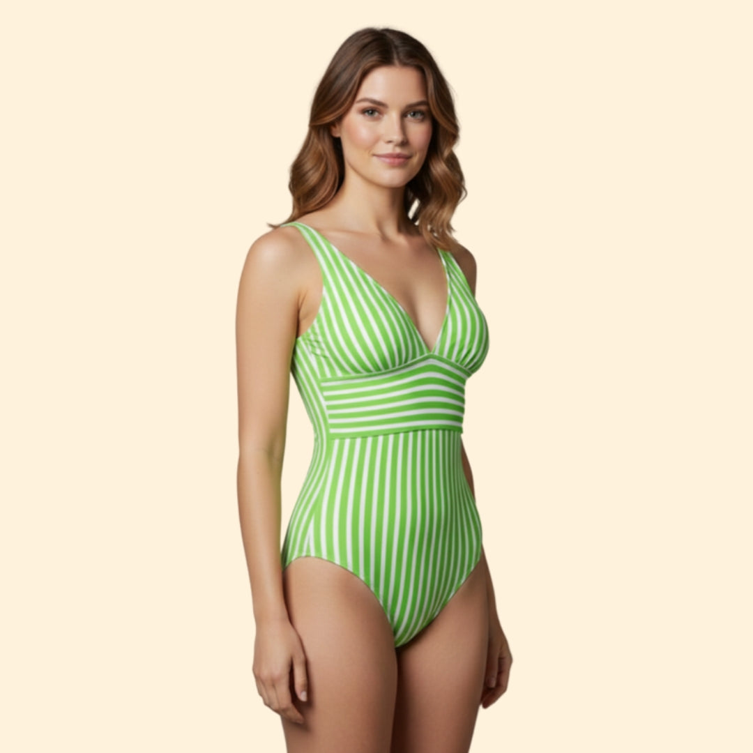 Women's Striped Halter Swimsuit