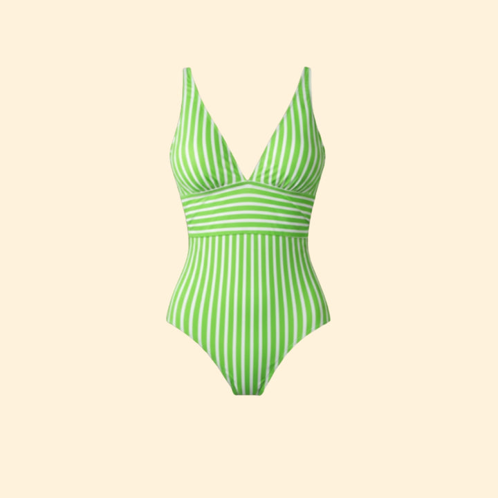 Women's Striped Halter Swimsuit