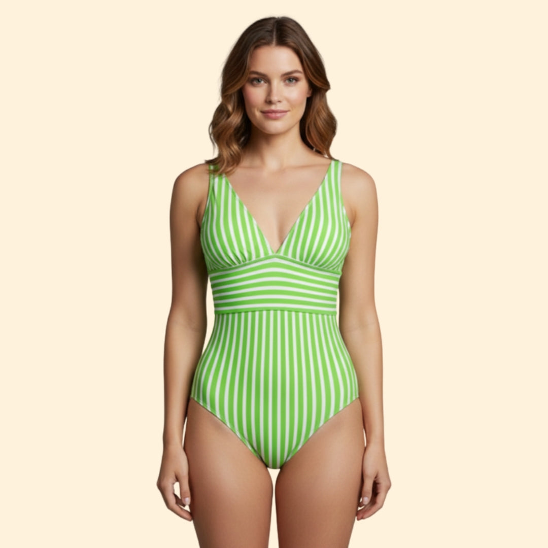 Women's Striped Halter Swimsuit