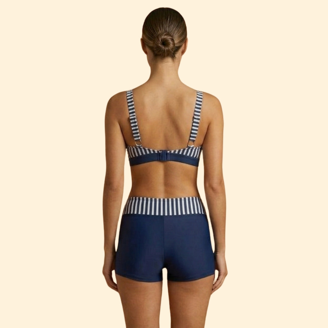 Women's Striped High-Waist Bikini