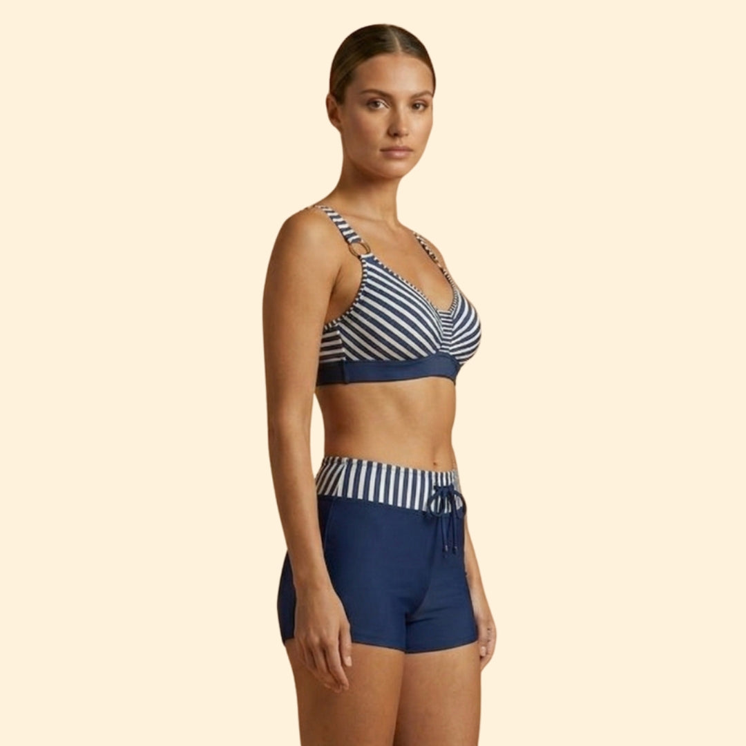 Women's Striped High-Waist Bikini