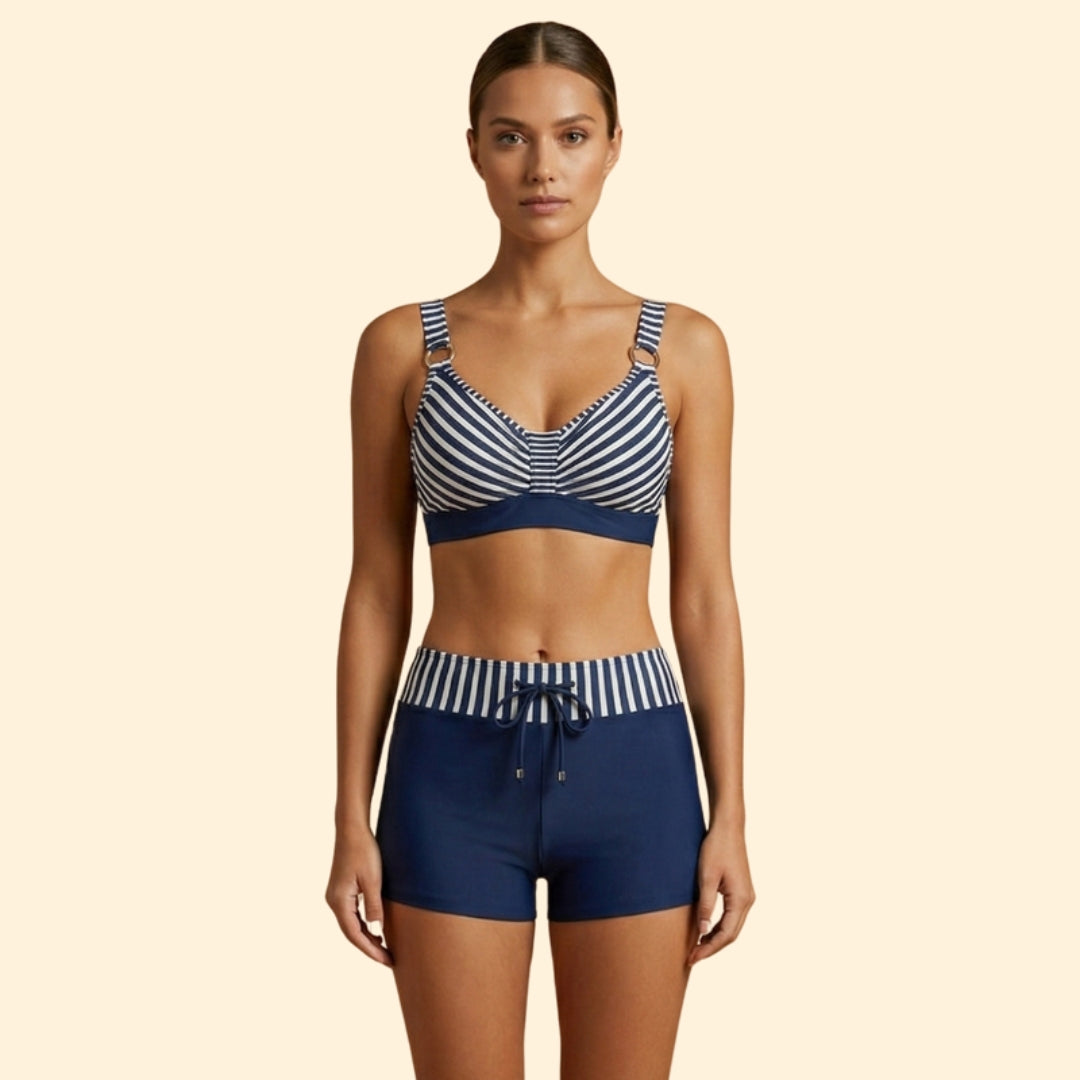 Women's Striped High-Waist Bikini