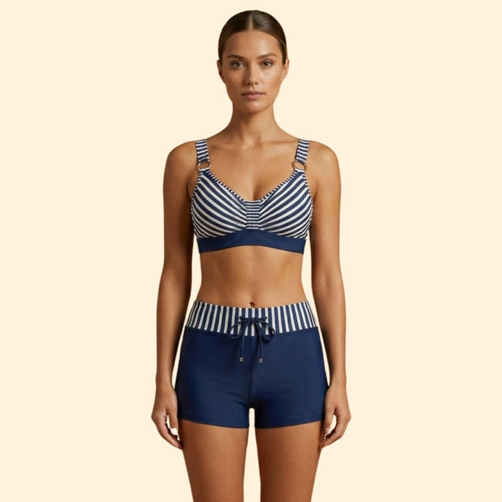 Women's Striped High-Waist Bikini