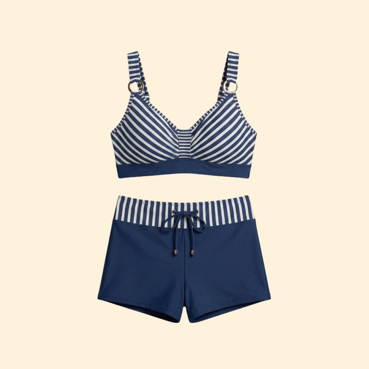 Women's Striped High-Waist Bikini