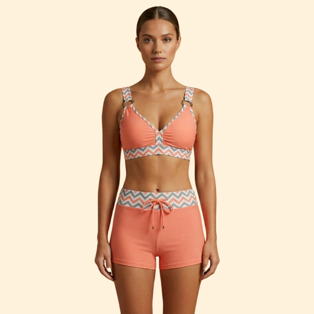 Women's Striped High-Waist Bikini