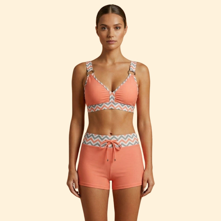 Women's Striped High-Waist Bikini