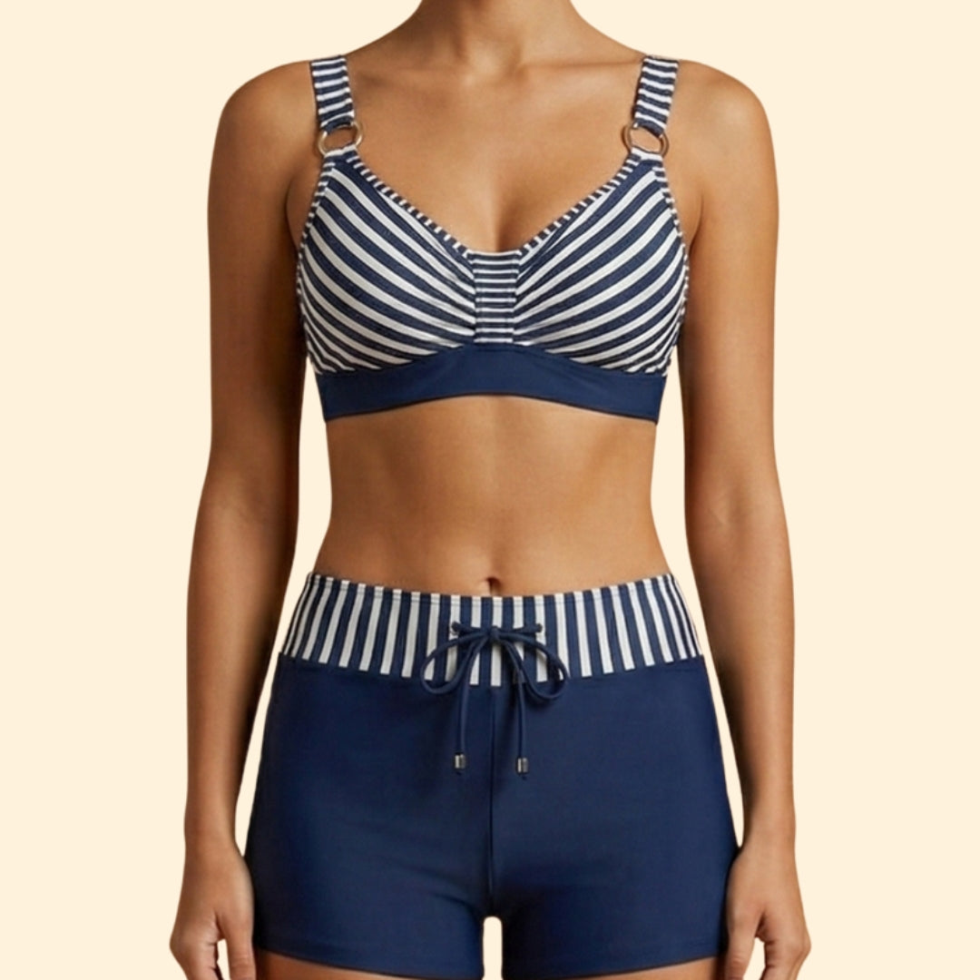 Women's Striped High-Waist Bikini